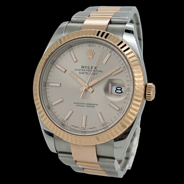 ROLEX DATEJUST 41 STEEL/ROSE GOLD SUNDUST DIAL FULL SET 2016 UK WATCH - image 1