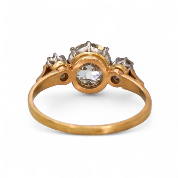 Edwardian 3 stone platinum& gold ring - image 3