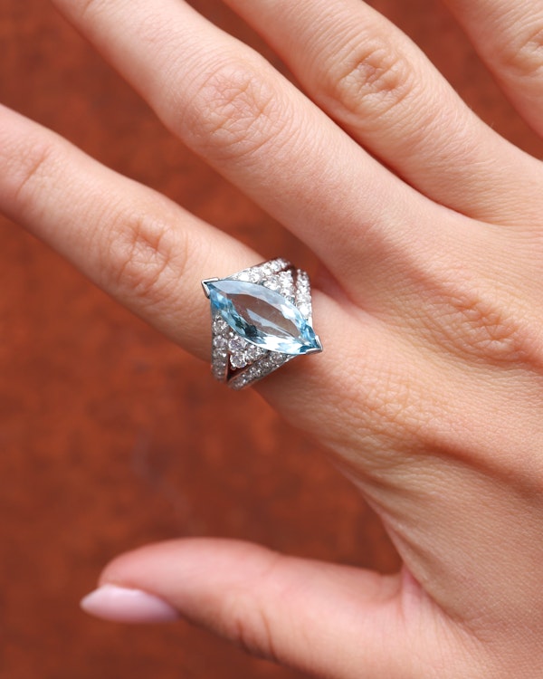 Marquise aquamarine ring - image 1