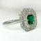 Art Deco Emerald & Diamond Cluster Ring- Saddingtons Jewellery - Stand 375 - image 2