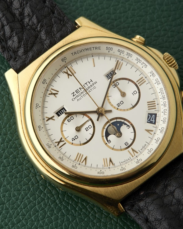 Zenith 30.0160.418 El Primero Moonphase 18k Neo--Vintage Full Calendar - image 9