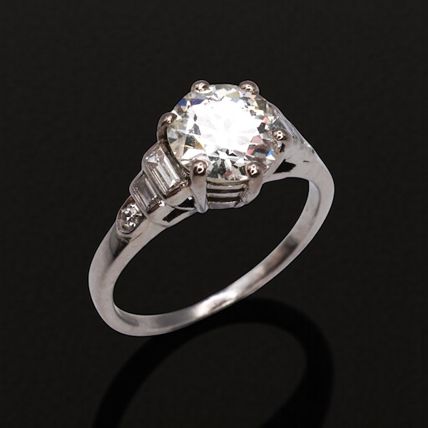 1.34ct antique platinum diamond ring - image 1