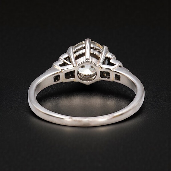 1.34ct antique platinum diamond ring - image 3