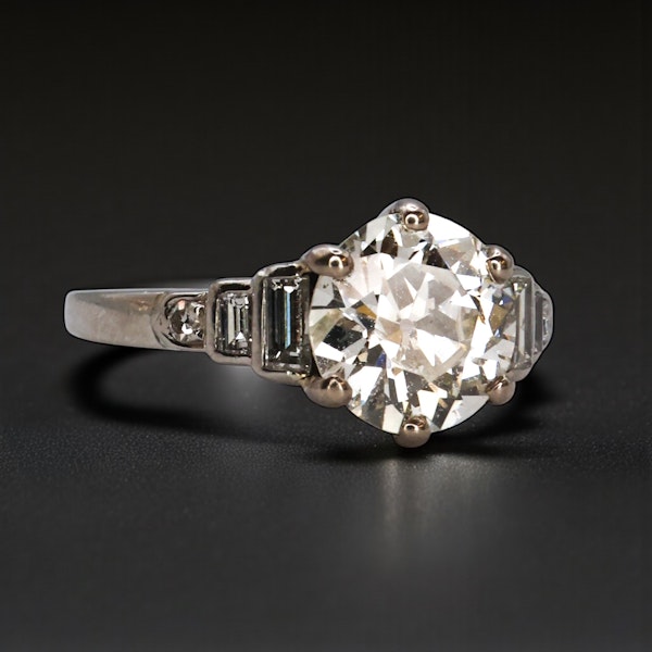 1.34ct antique platinum diamond ring - image 2