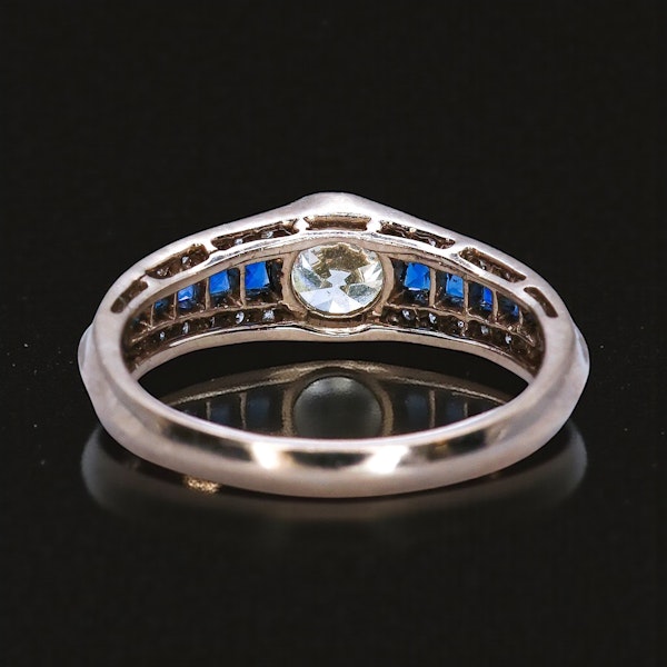 Different diamond sapphire engagement ring at Deco&Vintage Ltd - image 3