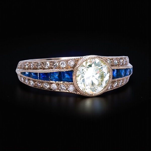 Different diamond sapphire engagement ring at Deco&Vintage Ltd - image 2