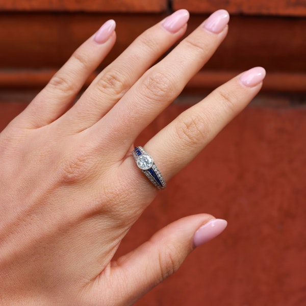 Different diamond sapphire engagement ring at Deco&Vintage Ltd - image 4