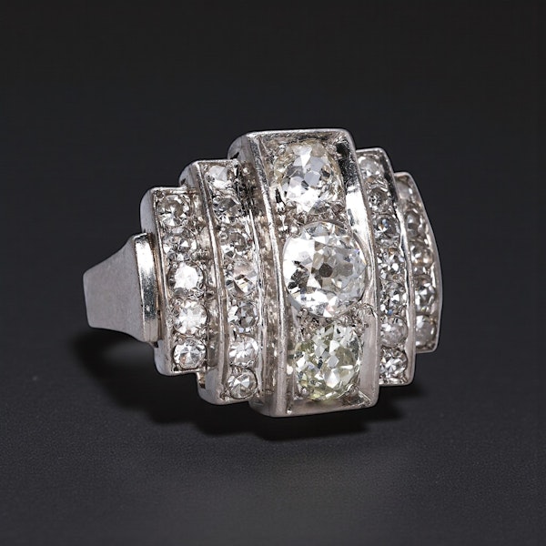 Lovely Art Deco French diamond platinum ring at Deco&Vintage Ltd - image 4