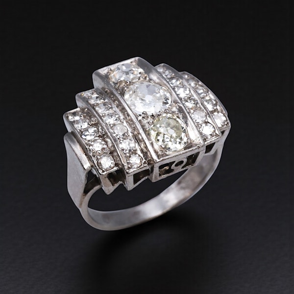 Lovely Art Deco French diamond platinum ring at Deco&Vintage Ltd - image 3