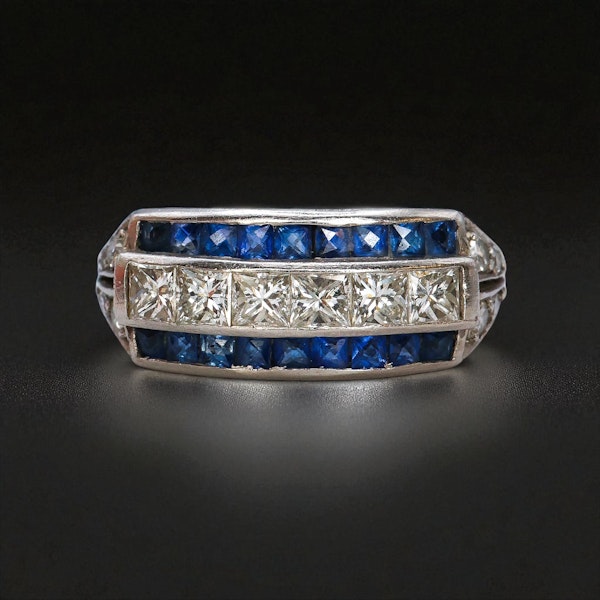 Vintage Sapphire Diamond Platinum Ring at Deco&Vintage Ltd - image 3
