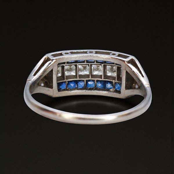 Vintage Sapphire Diamond Platinum Ring at Deco&Vintage Ltd - image 4