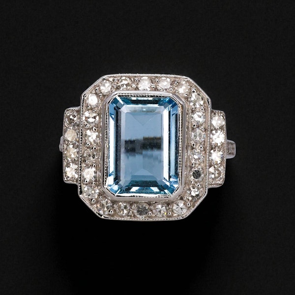 Aquamarine diamond ring at Deco&Vintage Ltd - image 2