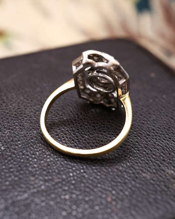 Diamond & 18 Carat Yellow & White Gold Art Deco Ring Circa 1930 - image 4