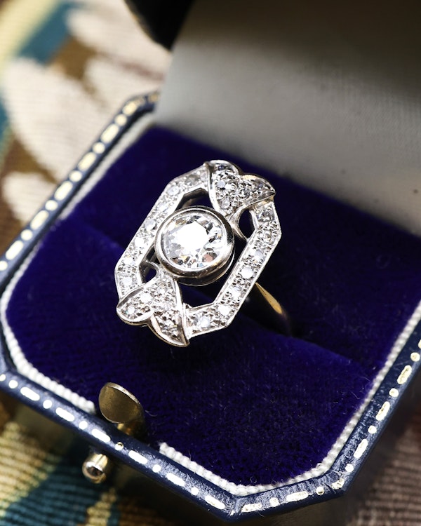 Diamond & 18 Carat Yellow & White Gold Art Deco Ring Circa 1930 - image 2