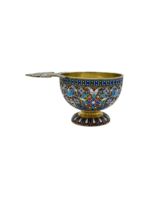 Russian silver gilt and cloisonné enamel charka, Moscow, 1895 by Pavel Ovchinnikov. - image 3