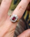 Downstairs at Grays: A very fine 18ct Yellow & White Gold Oval 1.35 Carat Siam Ruby & Diamond Cluster Ring. Circa 1975 - image 5