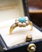 A fine Late Victorian, Turquoise, Natural Split Pearl and Diamond Cluster Ring. English C. 1880 - image 3