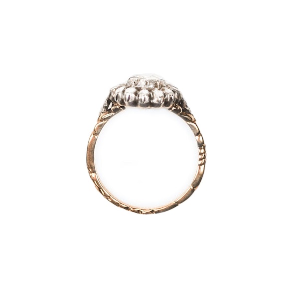 Dutch Rose Cut Diamond Cluster Ring in 14ct Gold & Silver | Georgian c.1820s - image 3