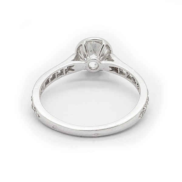 Edwardian Style Cushion Cut Diamond and Platinum Ring, 1.20 Carats - image 7