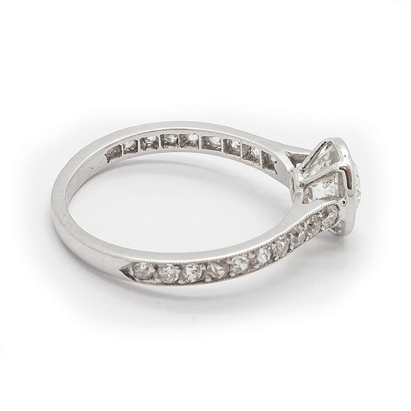 Edwardian Style Cushion Cut Diamond and Platinum Ring, 1.20 Carats - image 6