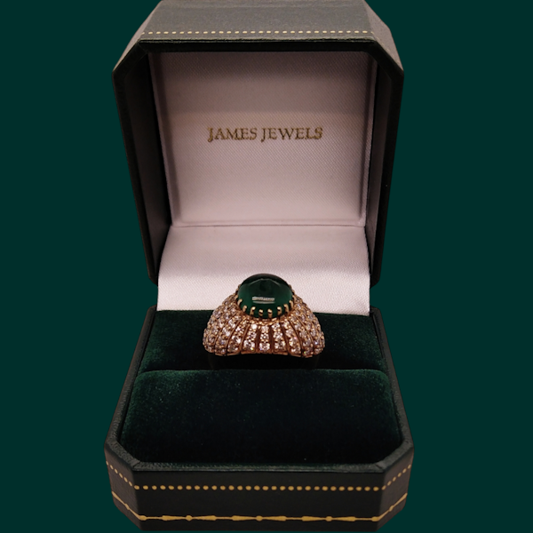 Vintage Emerald and Diamond Cocktail Ring - image 7
