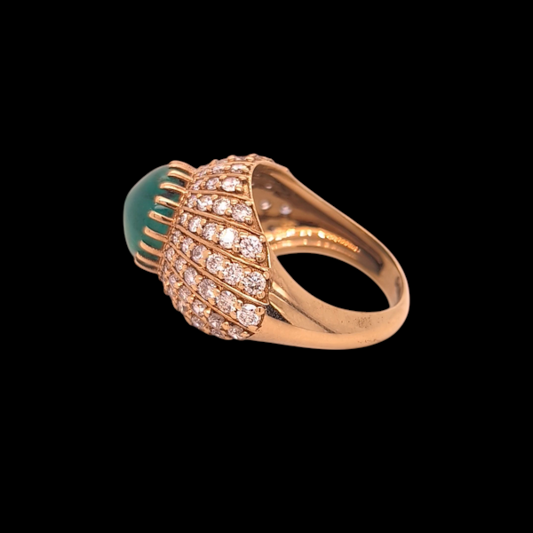 Vintage Emerald and Diamond Cocktail Ring - image 3