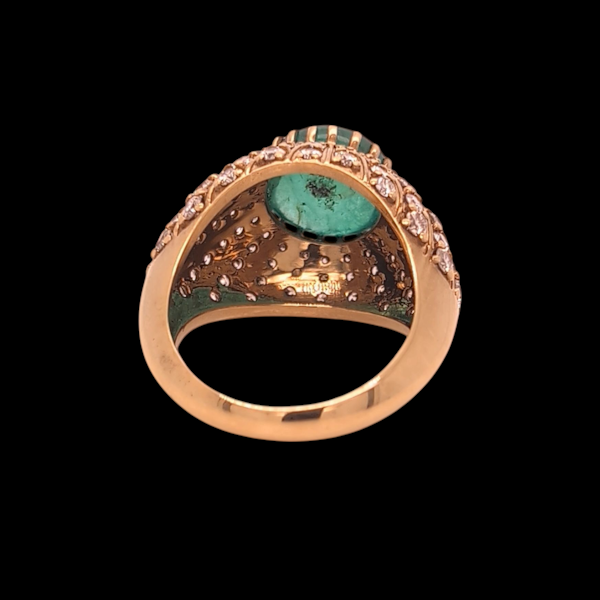 Vintage Emerald and Diamond Cocktail Ring - image 4