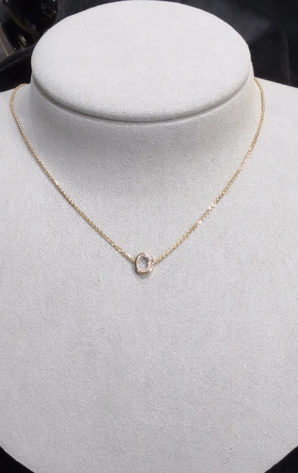 18k gold Rose cut diamond pendant necklace - image 2
