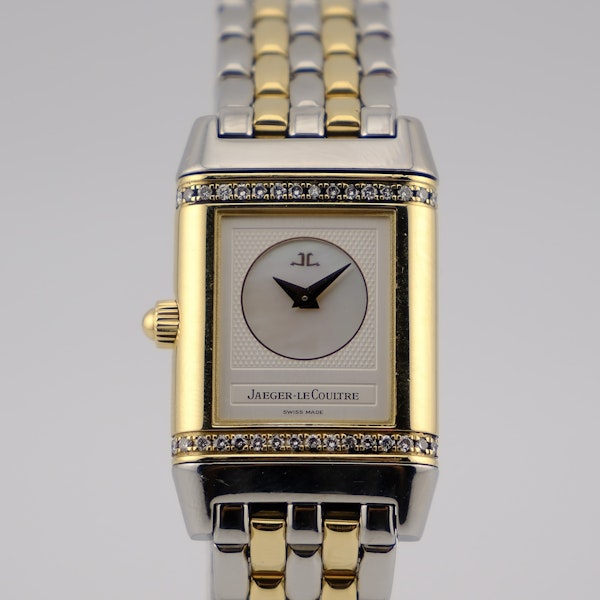 Jaeger LeCoultre 266.5.44 Reverso Duetto Mother Of Pearl Dial Diamond Bezel - image 2