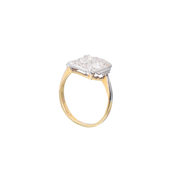 Diamond & 18ct Gold Square Panel Ring | Art Deco c.1920s - image 1