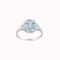 Aquamarine and Diamond Platinum Platinum Ring | English c.1950s - image 2