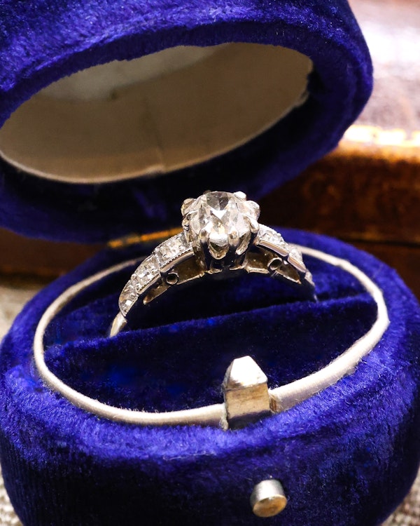Downstairs at Grays: Platinum 0.71ct Diamond Solitaire Ring Circa 1920-1935 - image 2