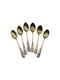 Russian silver gilt and champleve enamel set of six coffee spoons, Moscow, 1884 by Pavel Ovchinnikov. - image 2