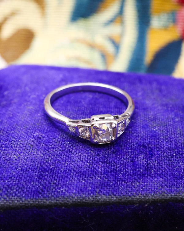 Diamond Solitaire Ring Circa 1940 - image 2