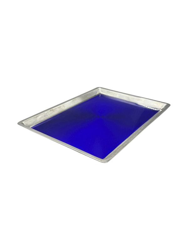 English silver and guilloche enamel tray, London, 1926 by Charles Henry Dumenil. - image 2