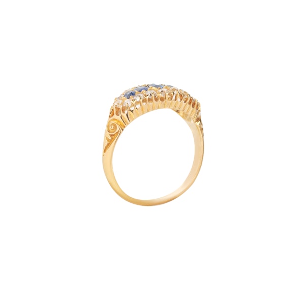 Sapphire & Diamond Half Hoop Ring in 18ct Gold | Chester 1903 - image 2