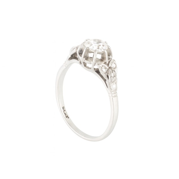 Old Cut Diamond Platinum Ring | Art Deco 1920s - image 2