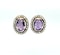 18K Gold Amethyst & rose cut diamond earrings - image 1