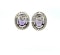18K Gold Amethyst & rose cut diamond earrings - image 4