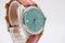 Rolex Oyster Perpetual Date 1500 Turquoise Dial | Pink Details | Custom Leather Strap - image 11
