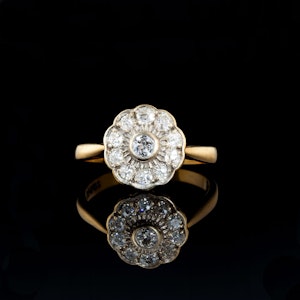 Old Cut Diamond Daisy Cluster Ring | Edwardian c.1910