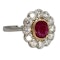 Burma Ruby, Diamond and Platinum Cluster Ring, 0.97 Carats - image 3