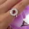 Burma Ruby, Diamond and Platinum Cluster Ring, 0.97 Carats - image 4