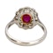 Burma Ruby, Diamond and Platinum Cluster Ring, 0.97 Carats - image 5