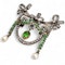 Edwardian Demantoid Garnet, Pearl, Diamond and Silver Upon Gold Brooch, Circa 1905 - image 3