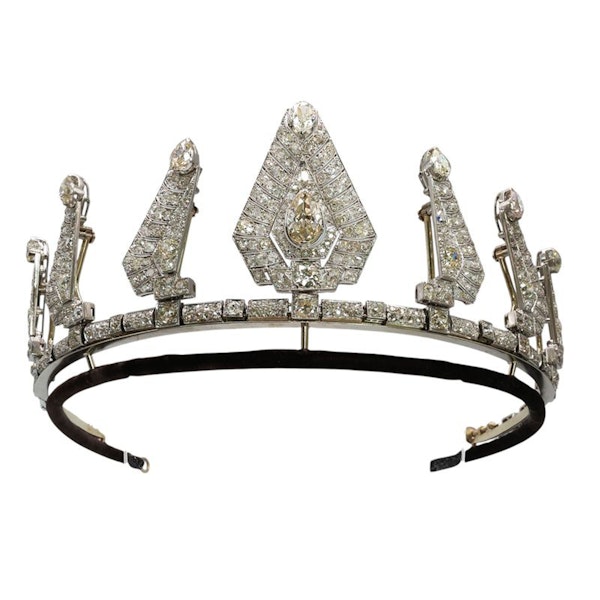 Vintage Diamond and Platinum Tiara Necklace, Circa 1960, 50.00 Carats - image 7