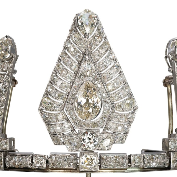 Vintage Diamond and Platinum Tiara Necklace, Circa 1960, 50.00 Carats - image 9