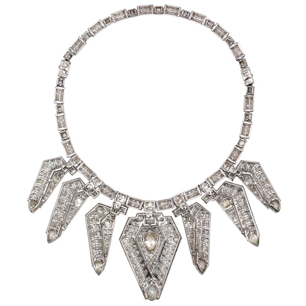 Vintage Diamond and Platinum Tiara Necklace, Circa 1960, 50.00 Carats - image 3