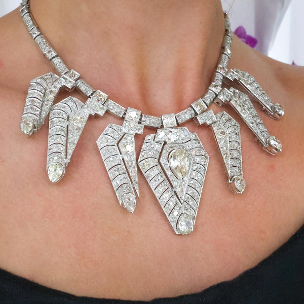 Vintage Diamond and Platinum Tiara Necklace, Circa 1960, 50.00 Carats - image 6