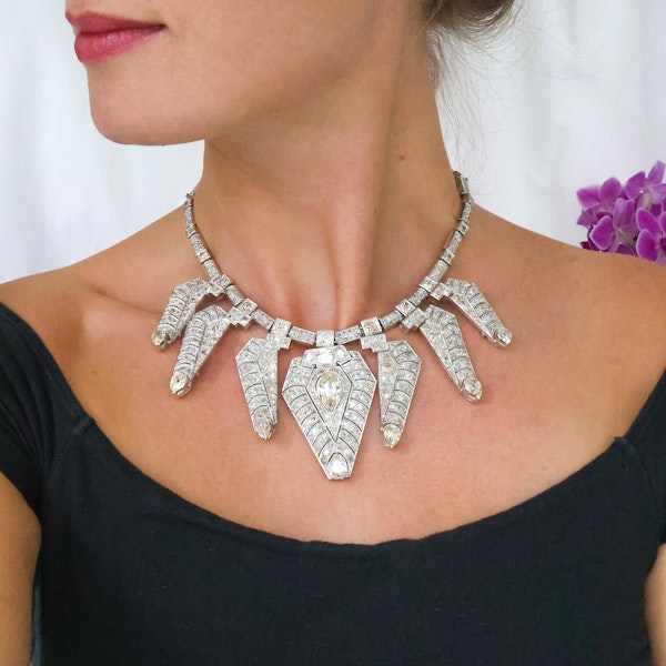 Vintage Diamond and Platinum Tiara Necklace, Circa 1960, 50.00 Carats - image 4